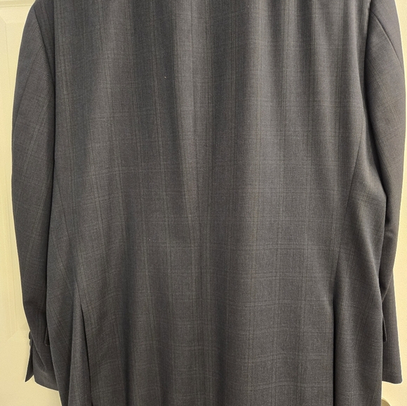 Joseph Abboud 2pc Suit Blue/Gray Plaid 48R/42 W 100% Italian Wool Mint - Picture 9 of 12